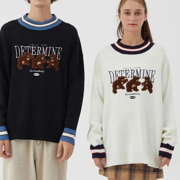 AELFRIC EDEN “DETERMINE” BEAR OVERSIZED UNISEX SWEATER - Picture 1 of 11